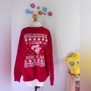 Red Graphic Sweatshirt Chalino Sánchez